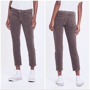 Mother Denim The Dropout Corduroy Cropped Denim